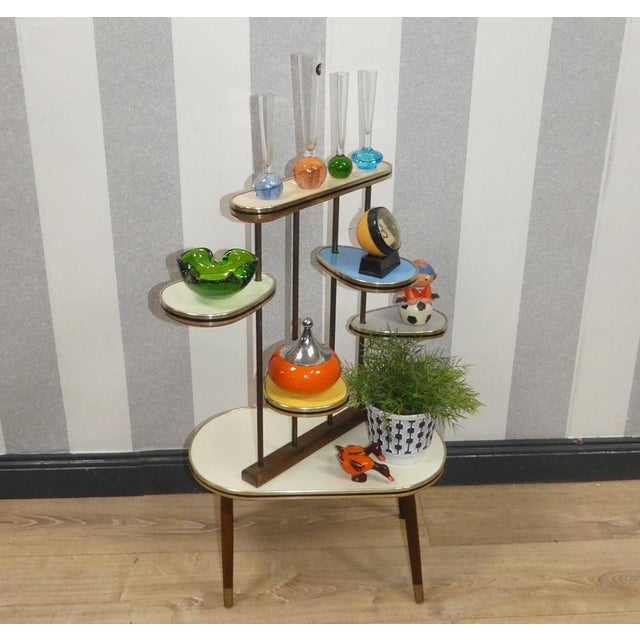 Large Flower Stool with Colorful Brass Rods, 1950s For Sale - Image 11 of 15