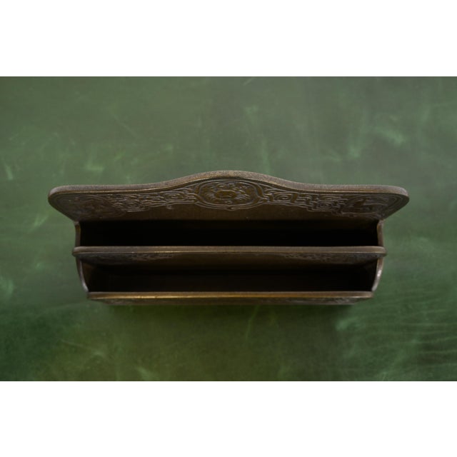 Early 20th Century Tiffany Studios New York Zodiac Pattern Bronze Letter Rack For Sale - Image 5 of 12