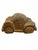 Large-scale vintage hand carved wooden sculpture depicting a stylized automobile, reminiscent of a classic Volkswagen...