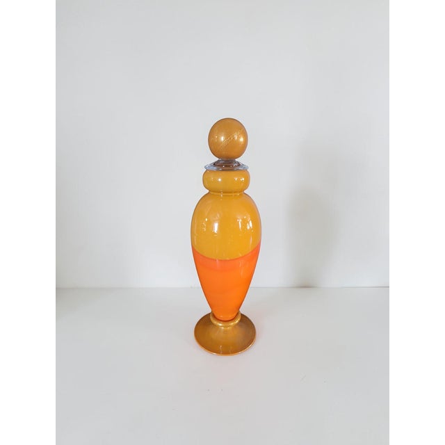 Gold Murano Glass Bottle with Gold Leaf Inclusions by Carlo Moretti, Italy, 1980s For Sale - Image 8 of 9