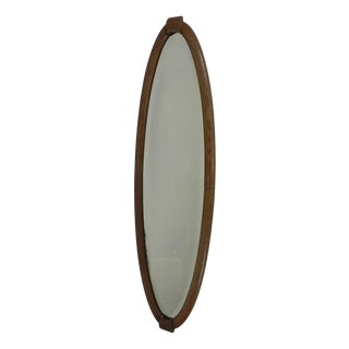 Gold Oval Mirror with Faceted Edge, 1950s For Sale