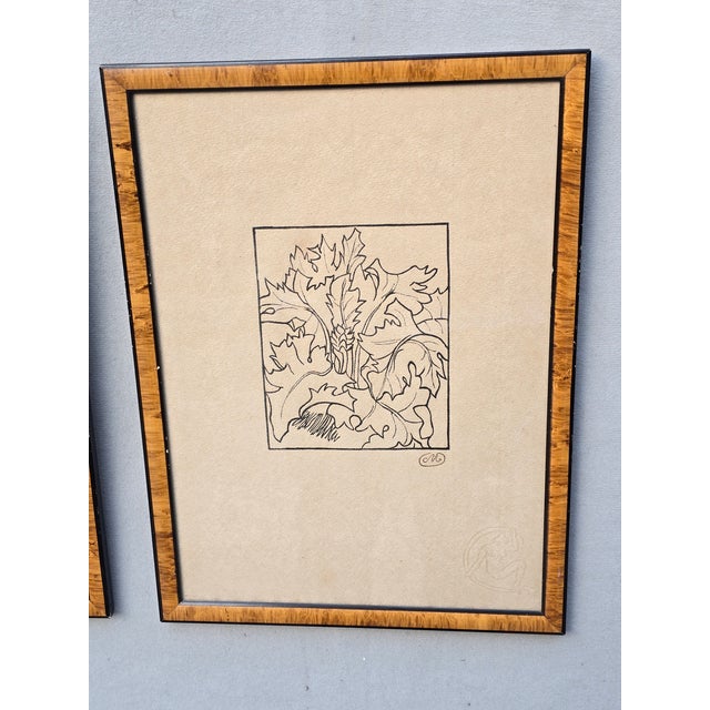 This is a pair of woodcuts on paper by Aristide Maillol, A French artist who lived from 18621-1944. They are on laid paper...