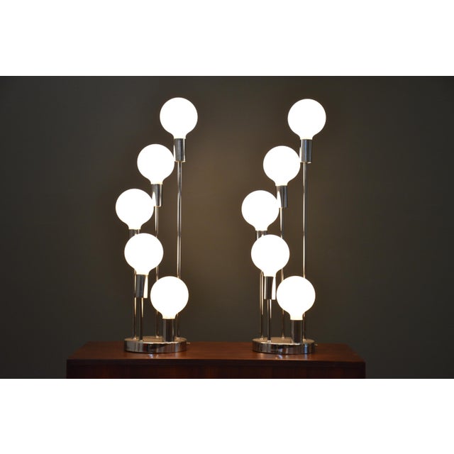 Robert Sonneman 1960s Mid-Century Modern Chrome Table Lamps by Robert Sonneman - A Pair For Sale - Image 4 of 8