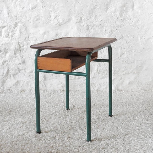 Wood Mid-Century Modern School Desk from Stella, France, 1950s For Sale - Image 7 of 13
