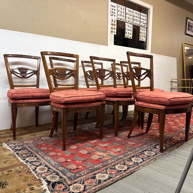 Design Plus Gallery presents a Set of Eight Sheaf of Wheat Italian Empire Dining Room Chairs. The chairs have all the...