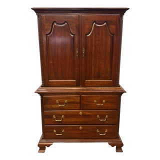 Vintage Jamestown Sterling Chippendale Style Mahogany Armoire For Sale