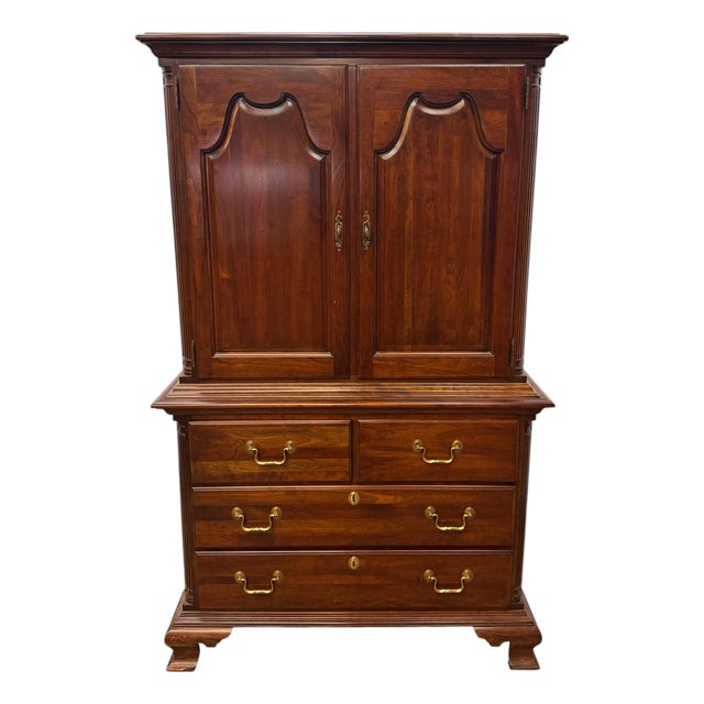 Vintage Jamestown Sterling Chippendale Style Mahogany Armoire For Sale