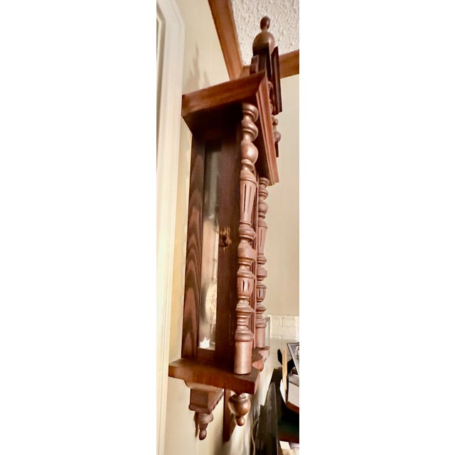 Late 19th Century Walnut Vienna Regulator Wall Clock With Pendulum by Junghans For Sale - Image 4 of 5