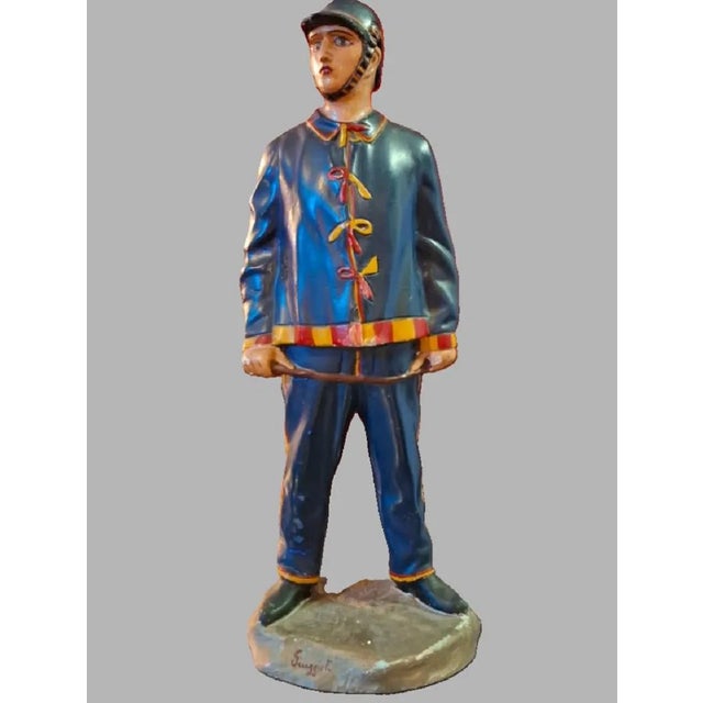 Paint Contrade Senesi Jockey Figures by Giuggioli, Set of 2 For Sale - Image 7 of 13