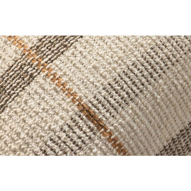 Traditional Ivory and Brown Pillow For Sale - Image 3 of 3