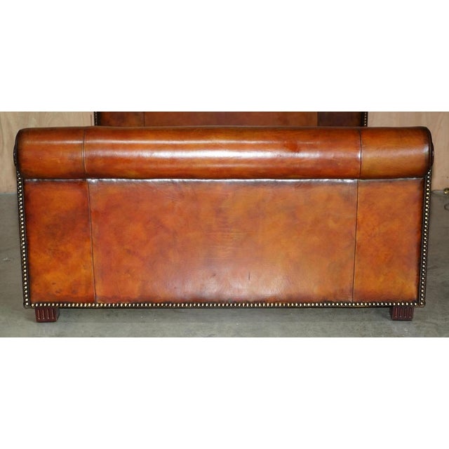 European King Bed Frame in Hand-Dyed Brown Leather from Ralph Lauren For Sale - Image 3 of 18