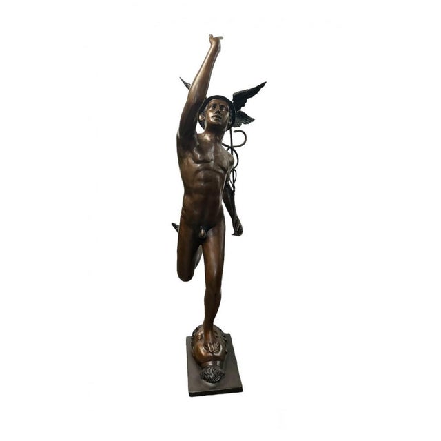 After Giambologna, Mercury or Hermes Statue, Bronze For Sale - Image 6 of 6
