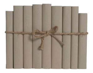 Decorative Books - Khaki Paper Wrapped Book Bundle - 1 Foot of Tan Books
