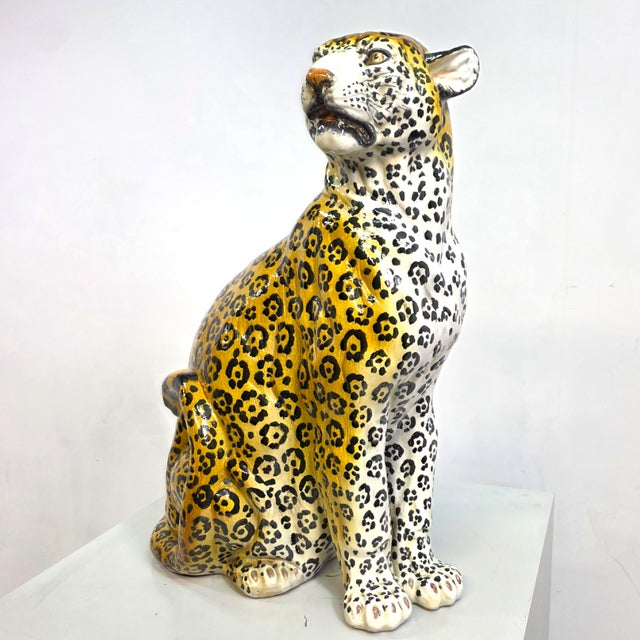 Leopard Statue Terracotta 60's Italian Design Handwork, 1960s, Terracotta For Sale - Image 4 of 8