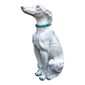 1970s Glazed Terra Cotta Greyhound