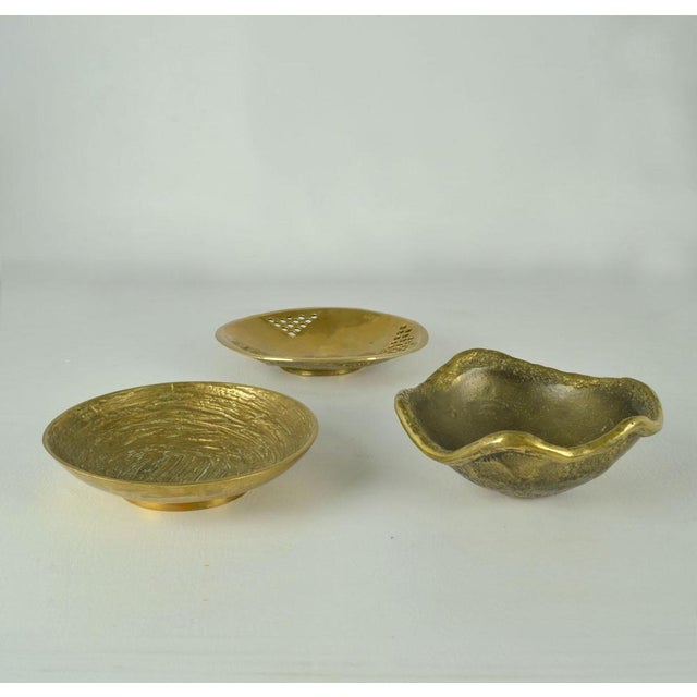 Decorative Organic Bronze Bowls, 1970s, Set of 3 For Sale - Image 15 of 17