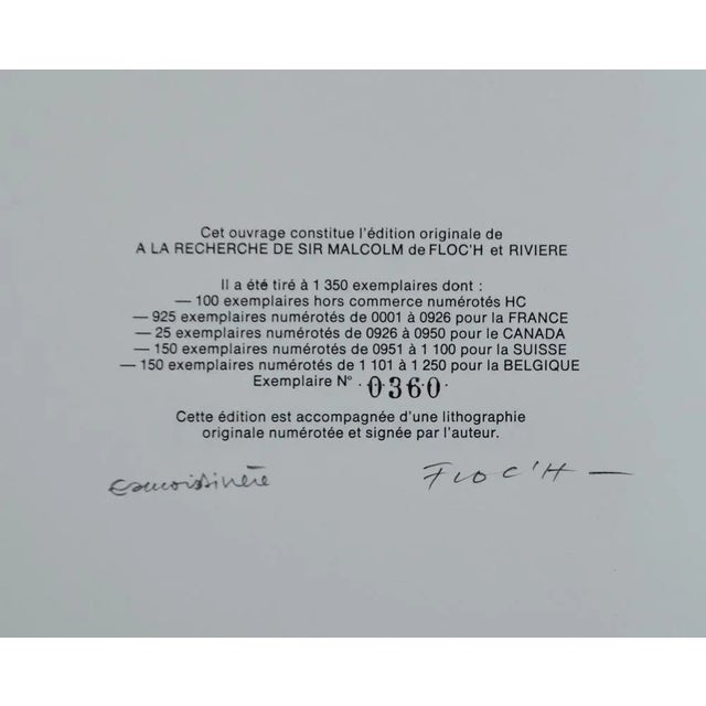 Floch & Riviere, Albany and Sturgess T3, 1984, In Search of Sir Malcolm, Lithograph For Sale - Image 6 of 17