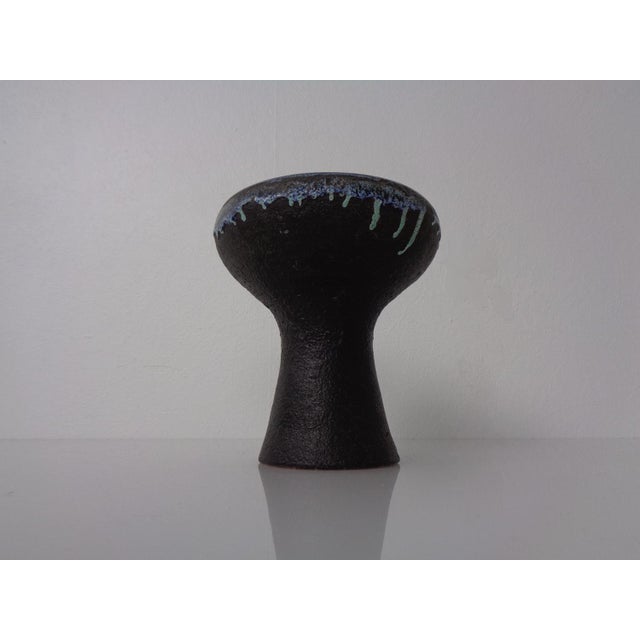 Black Danish Studio Ceramic Vase, 1960s For Sale - Image 8 of 18