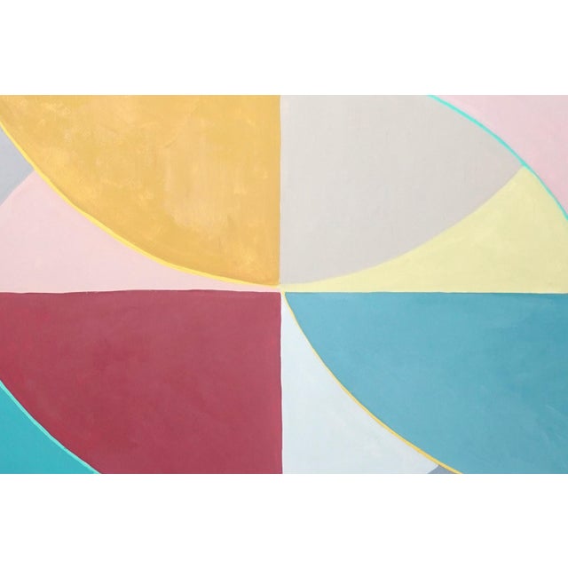 2026, Color Field Painting Diptych, Deco Flora Matrix, Original Painting on Paper in Pastel Tones, Geometric Tiles Shapes by Natalia Roman For Sale In Miami - Image 6 of 10