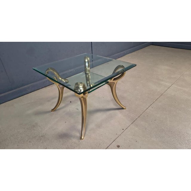 Metal Brass and Glass Coffee Table, 1970s For Sale - Image 7 of 13
