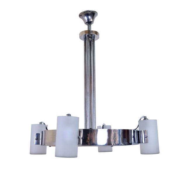 Ceiling Lamp with Cylindrical Glass Shades, 1930s, in Good conditions. Designed 1920 to 1949 Up to 250V (Europe/UK...
