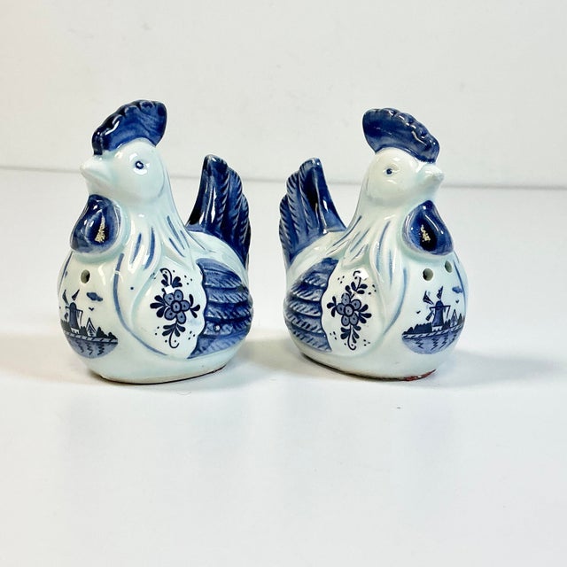These vintage Delft hand-painted ceramic Chicken Salt and Pepper Shakers are adorable and whimsical. They are in the...