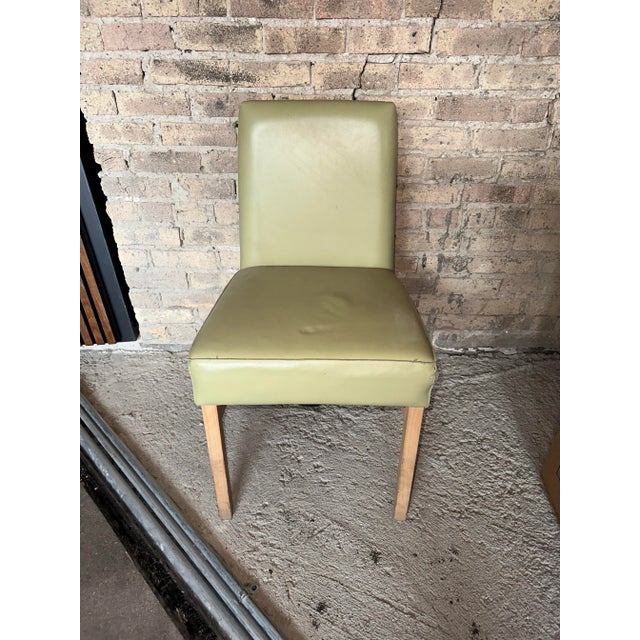 Grand Rapids Chair Company Light Green Leather Chair For Sale - Image 10 of 10