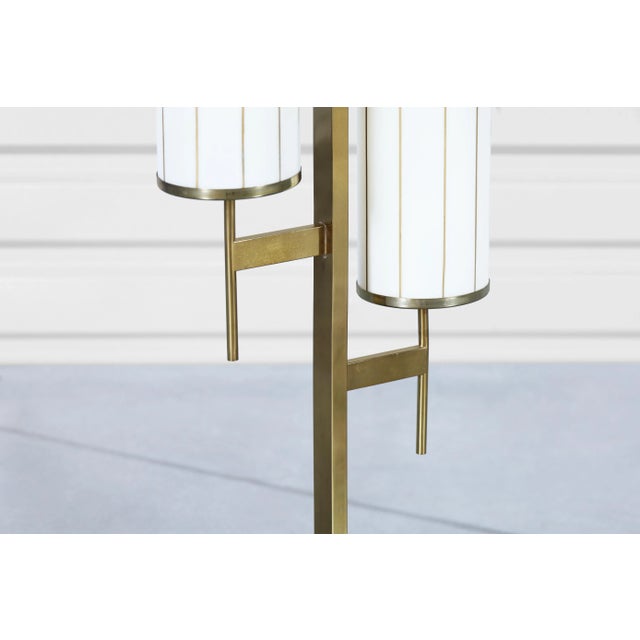 1970s Mid-Century Modern Brass and Walnut Floor Lamp For Sale - Image 11 of 12