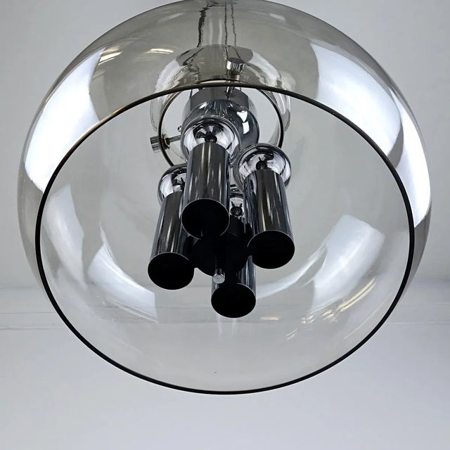 Vintage Glass Ball Pendant Lamp from Limburg For Sale - Image 5 of 9