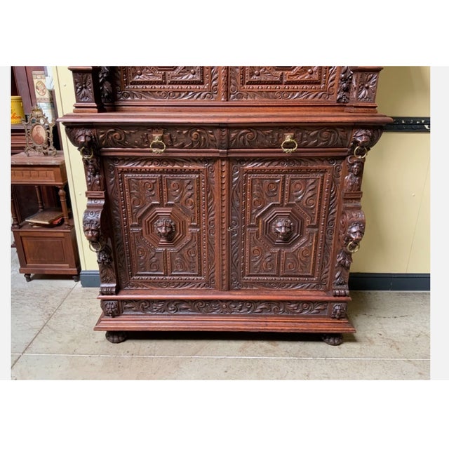 Antique Buffet in Solid Oak For Sale - Image 6 of 11