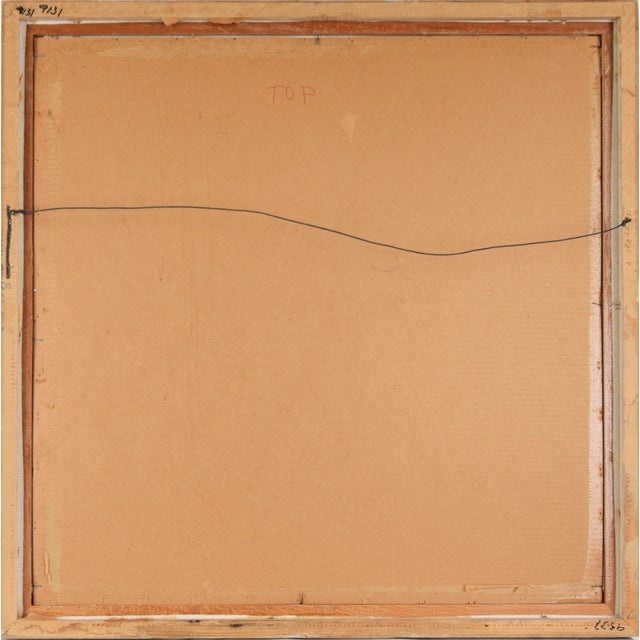 1980s Red Over White Original Geometric Art in Oil by Robert Wilham Hends For Sale - Image 5 of 5