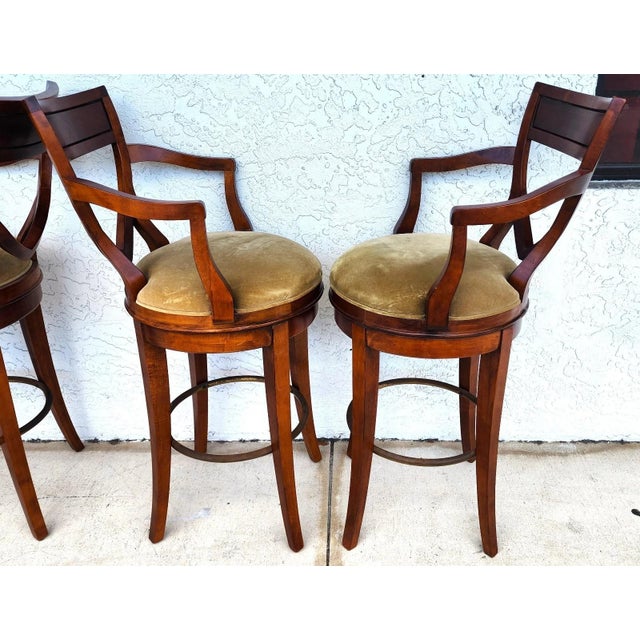 Century Furniture Swivel Bar Stools Set of 4 For Sale - Image 13 of 18