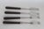 Mid-Century Modern France Inox Mid Century Fondue Serving Forks 4pc Set Brown Wood Handles 5164b For Sale - Image 3 of 9