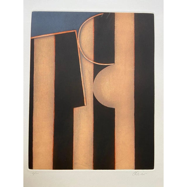 Perry Oliver Lithograph - Pareja de reglas afectadas Lithograph edited and printed by Poligrafa Barcelona in 1999 Signed...