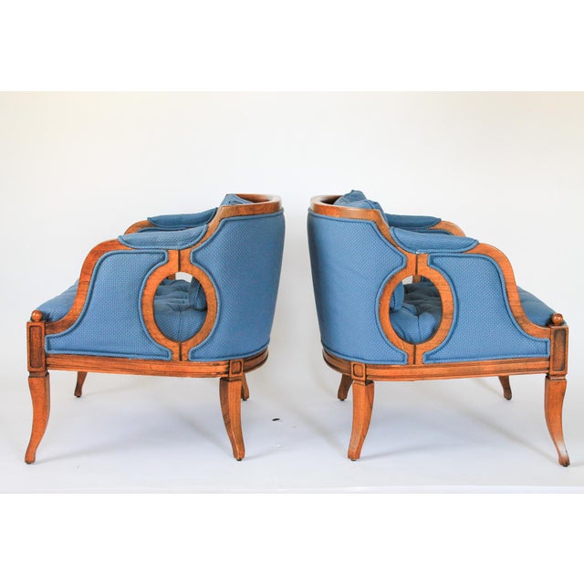 Pair of Louis XIV Bergeres Barrel Back Club Chairs For Sale - Image 4 of 12
