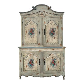 Hand Painted Louis XV Style Hutch Cupboard