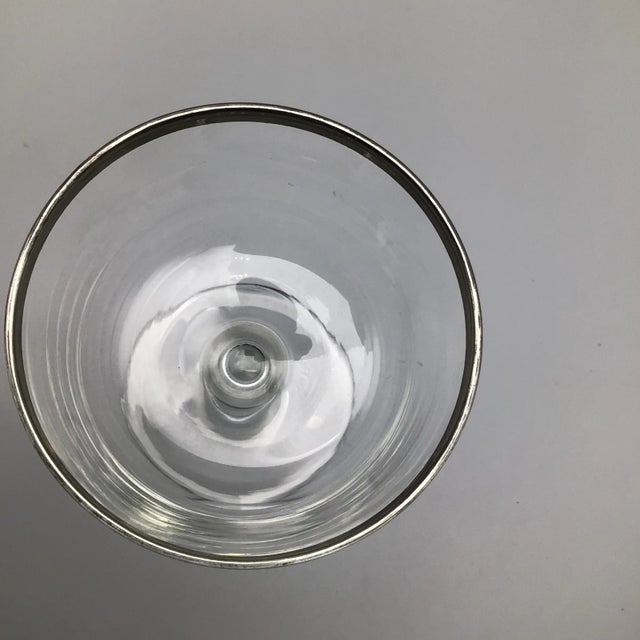 French Platinum Rim Crystal Champagne/Sherbet Glasses-Set of 11 For Sale - Image 10 of 13