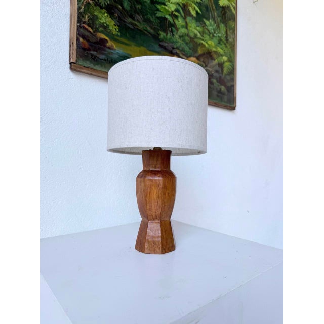 Brutalist Walnut Table Lamp, 1950s For Sale - Image 11 of 18