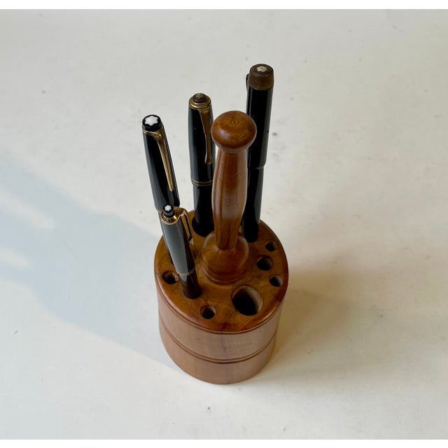 1950s Mid-Century Swedish Pencil Holder in Walnut, 1950s For Sale - Image 5 of 8