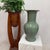 Crackle Sage Green Glazed Ceramic Vase with Tall Flared Neck For Sale - Image 4 of 10