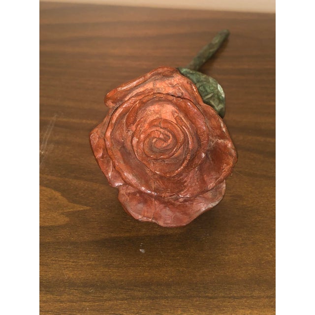 Late 20th Century Late 20th Century Brutalist Cast Iron Rose Sculpture For Sale - Image 5 of 11