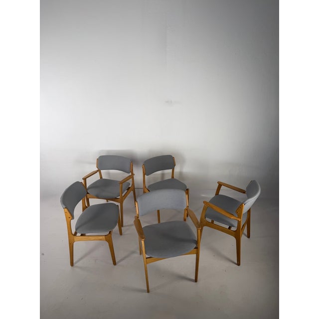Vintage Danish Oak Chairs by Erik Buch for Oddense Maskinsnedkeri, 1960s, Set of 5 For Sale - Image 10 of 11