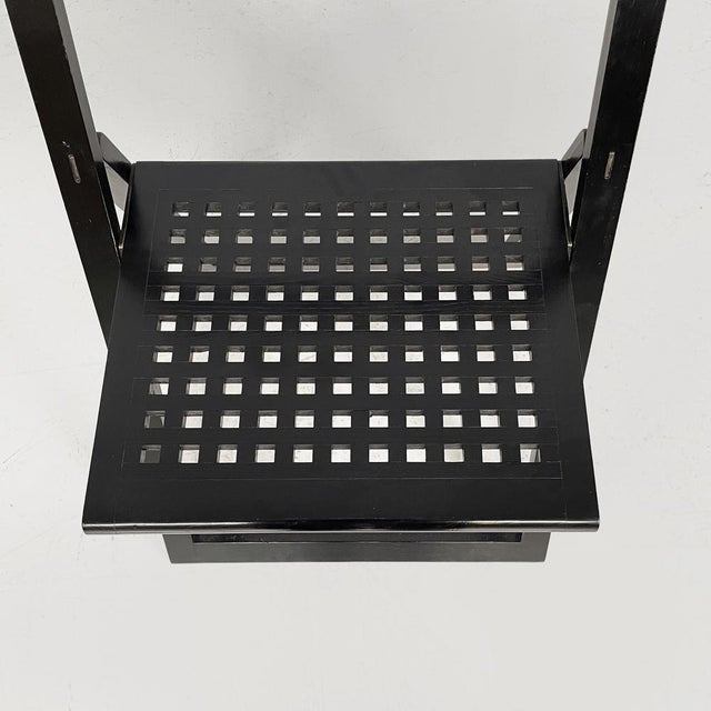 Italian Modern Black Wooden Folding Chairs, 1980s, Set of 2 For Sale - Image 9 of 18