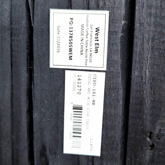 West Elm Reclaimed Wood Top End Table With Metal Frame For Sale In San Francisco - Image 6 of 6