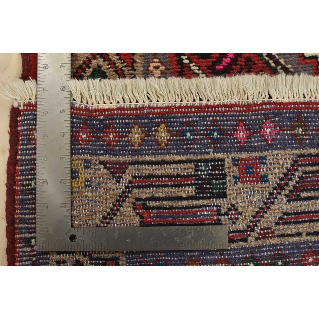 Hamedan Runner 2’9” X 9’4” Red Wool Vintage Tribal Hand-Knotted Oriental Rug For Sale - Image 14 of 14