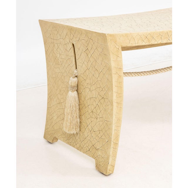 Chinoiserie Thomas Pheasant for Baker Furniture Tassel Pagoda Benches, Pair For Sale - Image 3 of 6