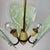 Gold Mid-Century Italian Brass and Green Glass Leaves Pendant Light, 1950s For Sale - Image 8 of 9