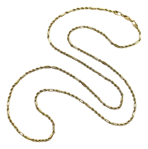 Vintage 14k Gold Bar Link and Rope Chain
