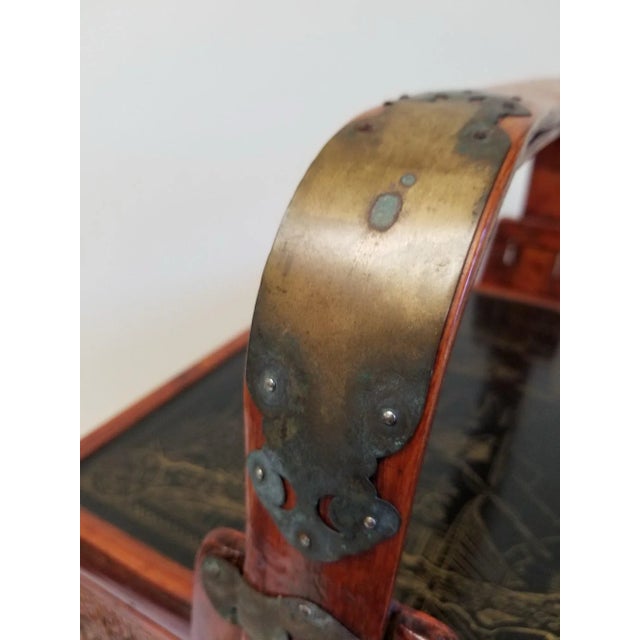 Antique Chinese Rattan Wedding Gift Box With Four Drawers, Top Tray and Handle For Sale - Image 11 of 11