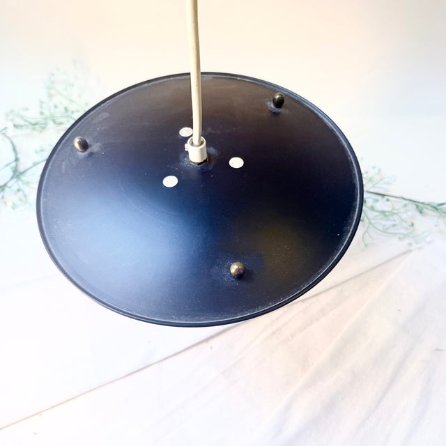 Metal Mid-Century Modern Pendant Lamp in Glass and Metal, 1970s For Sale - Image 7 of 13